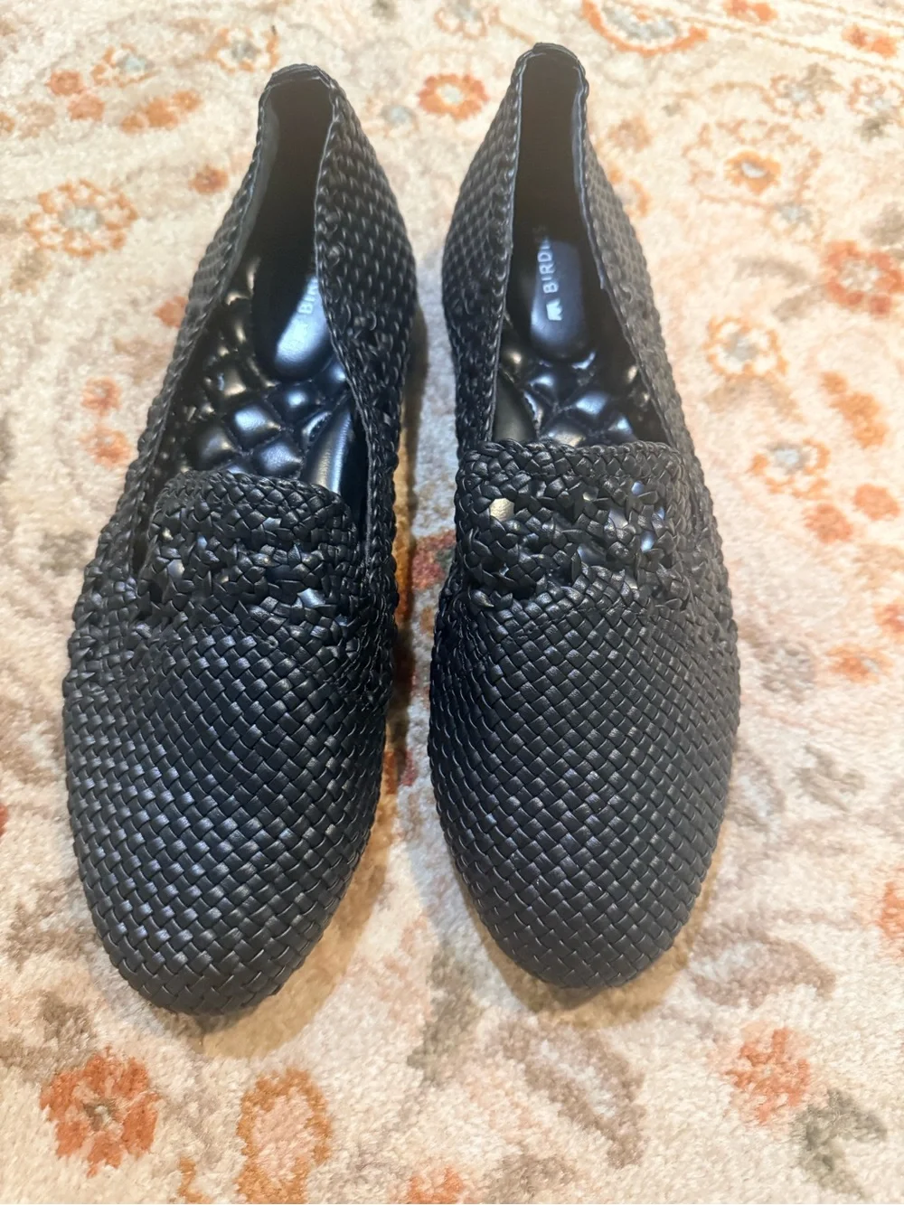Birdies Woven Starling vegan leather Black Slip-On Loafers  worn once